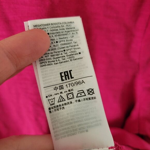 GAP Foreversoft T Long Sleeve Pink Top Cotton Blend M Bright Beet - Picture 3 of 5